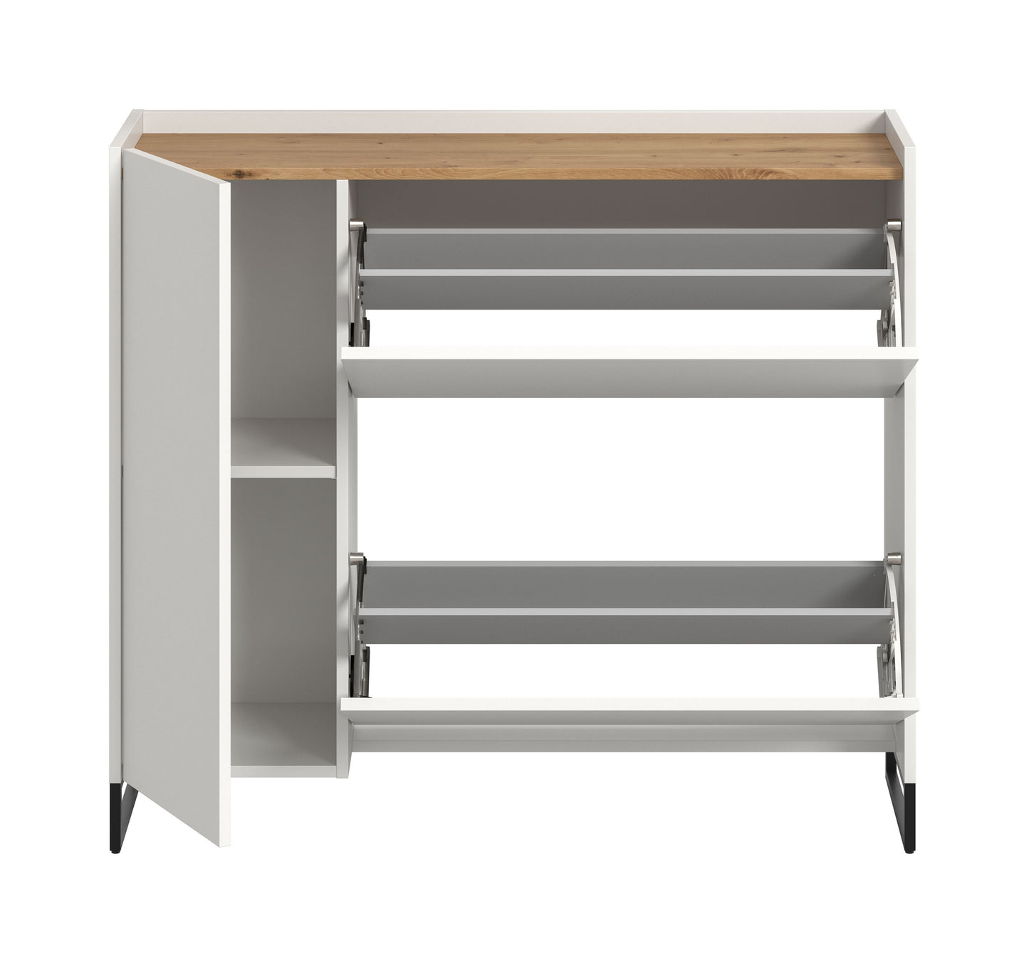 Commode à chaussures DRIVE (L/H/P : env. 110/94/32 cm) en sauge/sauge