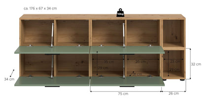 Homes & Jones Wohnwand 2-tlg. TV Möbel Modular Lowboard, Wohnzimmerschrank
