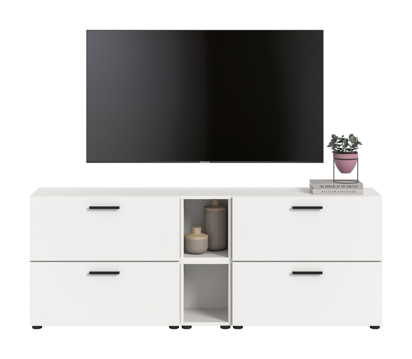 Homes & Jones Wohnwand 2-tlg. TV Möbel Modular Lowboard, Wohnzimmerschrank