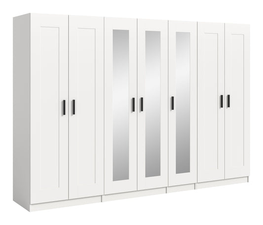 Combinaison de penderies VISBY (L/H/P : env. 280/194/56 cm) en blanc/blanc