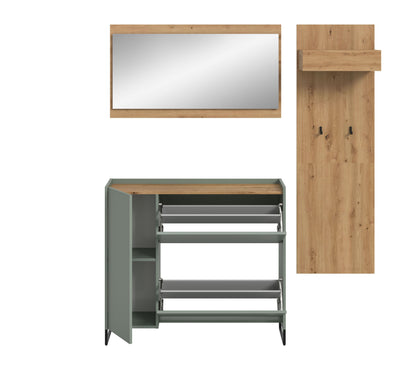 Ensemble de meubles d'entrée DRIVE (L/H/P : env. 175/192/32 cm) en sauge/sauge