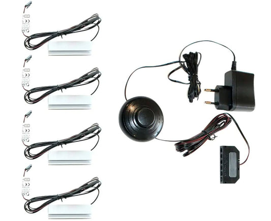 Glass Shelf Clip COLD White 4-Piece LIGHTING (W/H/D: approx. 10/8/5 cm) in --/--