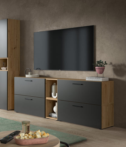 Homes & Jones Wohnwand 2-tlg. TV Möbel Modular Lowboard, Wohnzimmerschrank