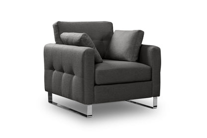Fauteuil Hera – Fauteuil rembourré moderne avec revêtement en tissu plat