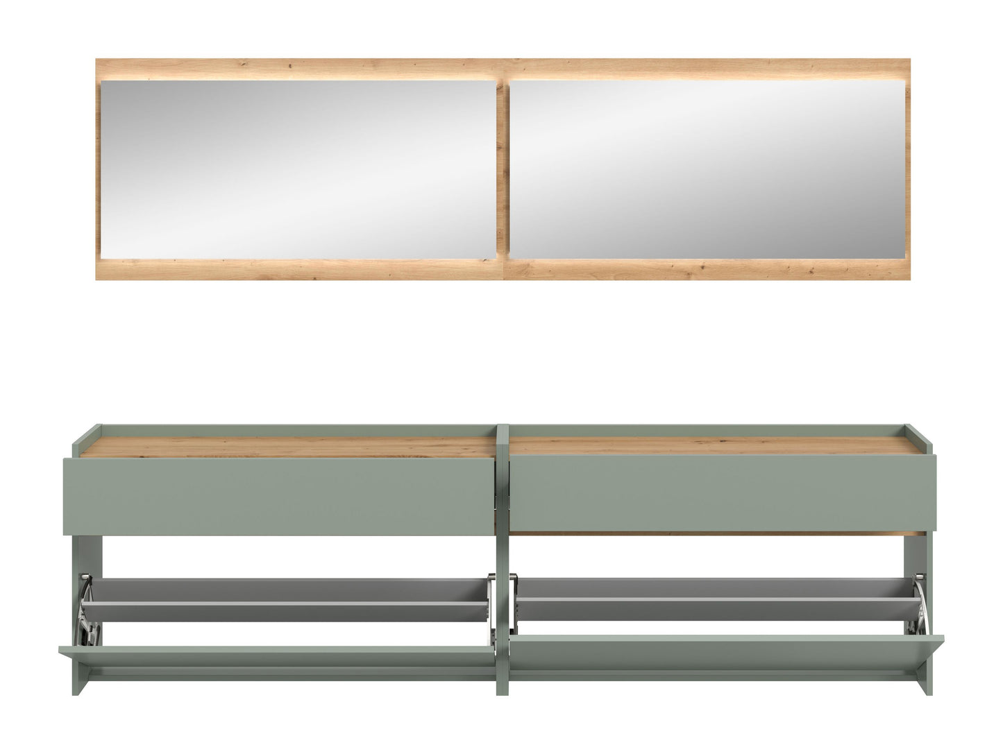 Homes & Jones Garderobe 4-tlg. inkl. Beleuchtung, Dielenmöbel-Flurmöbel