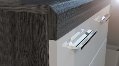 Homes & Jones Kommode weiß Hochglanz Fronten mit Schubladen, Universalschrank