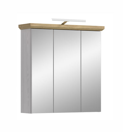 Mirror Cabinet with lighting VERONA (W/H/D: approx. 69/71/21 cm) in Sibiu Larch replica/Sibiu Larch replica