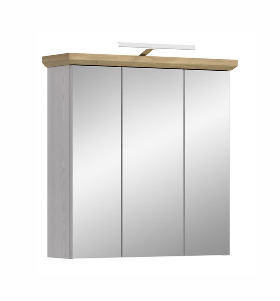 Armoire de toilette avec éclairage VERONA (L/H/P : env. 69/71/21 cm) en imitation mélèze Sibiu/imitation mélèze Sibiu