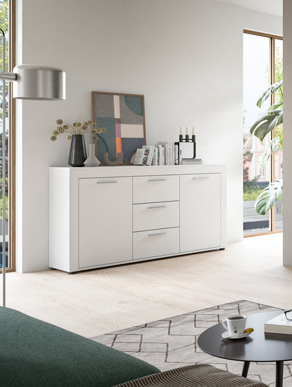 Homes & Jones Sideboard 125 cm breit mit 3 Schubladen, Mehrzweckschrank