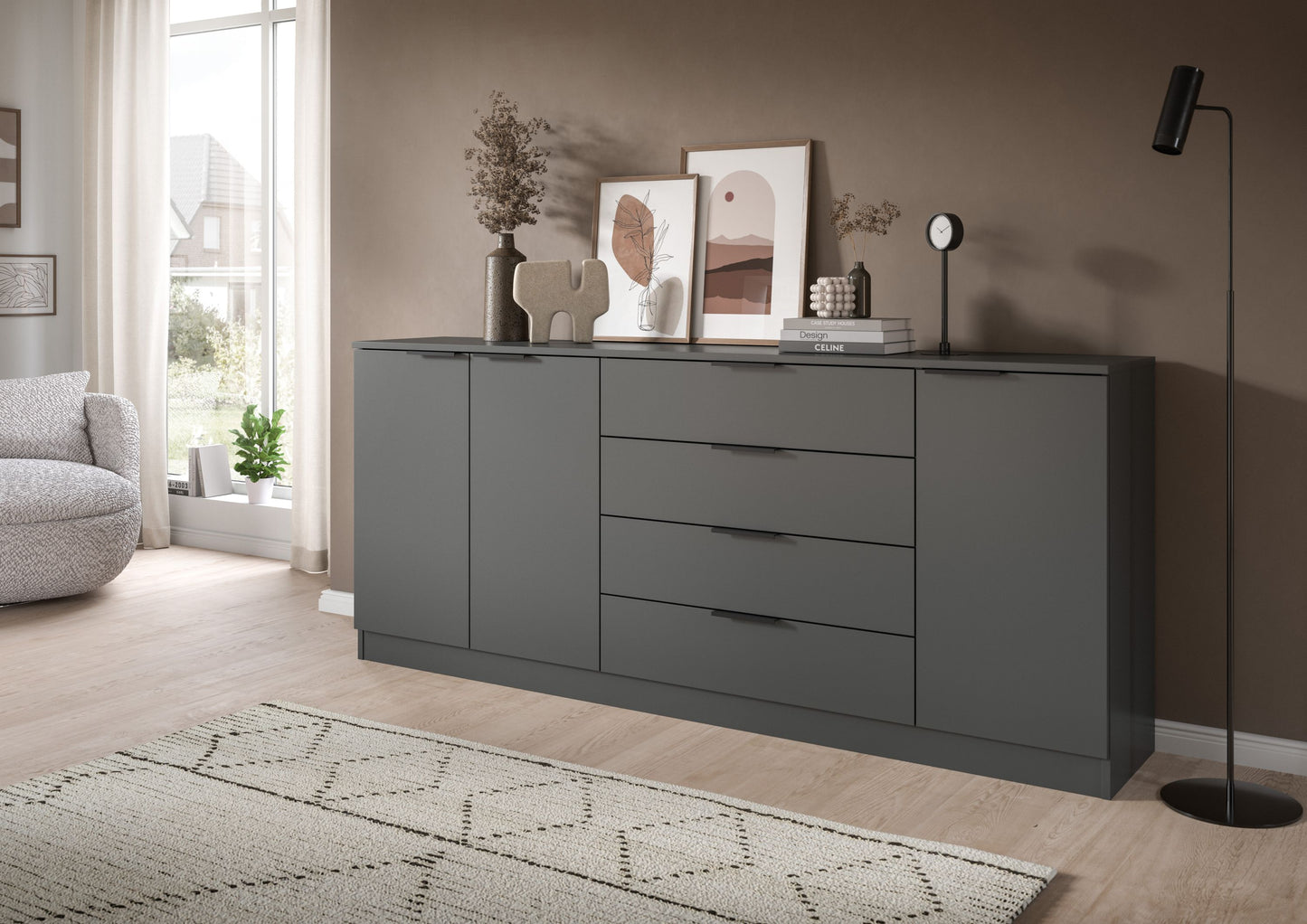Homes & Jones Sideboard-Kommode, Wohnzimmerschrank-Universalschrank, Wohnmöbel