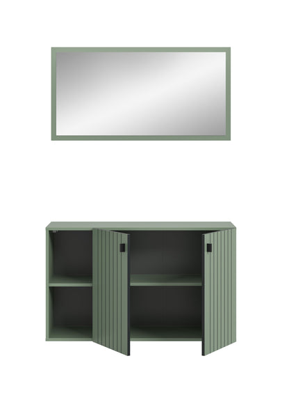 Ensemble de vestiaire STATION (L/H/P : env. 106/192/37 cm) en vert fumé/vert fumé