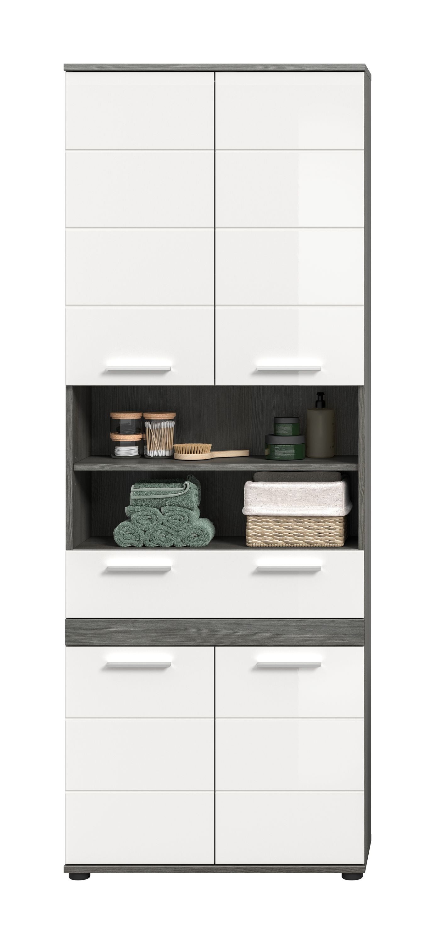 Blake Hochschrank (B/H/T: 70x191x31 cm) in Salbei und Artisan Eiche Nachbildung