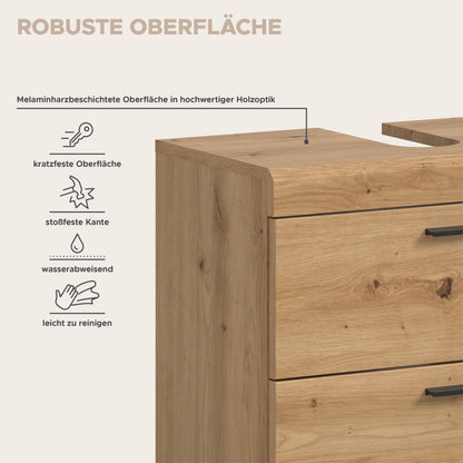 Homes & Jones Waschbeckenunterschrank auf Rollen, Schrank easy to handle