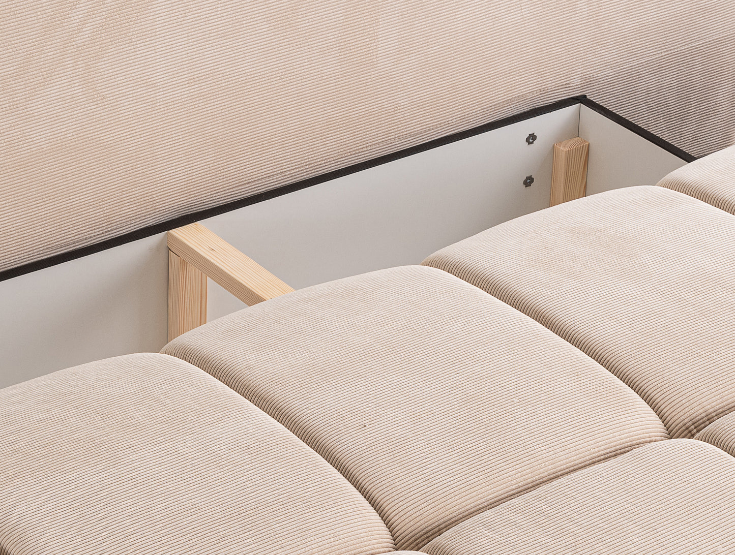 Canapé convertible Lauder – Canapé tendance en velours côtelé avec fonction couchage