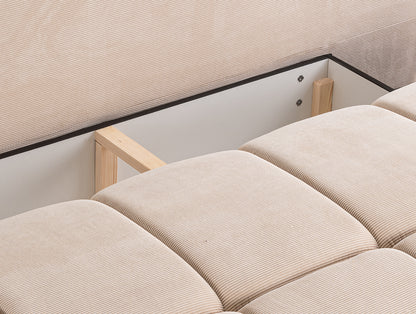 Canapé convertible Lauder – Canapé tendance en velours côtelé avec fonction couchage