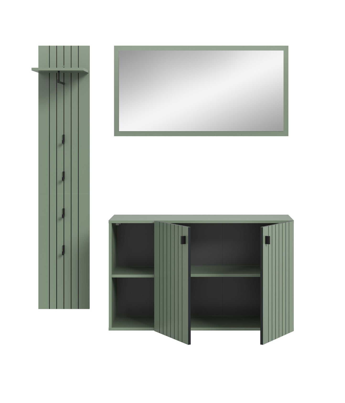 Homes & Jones Garderobe 3-tlg. Garderoben Set, Flurmöbel-Dielenmöbel