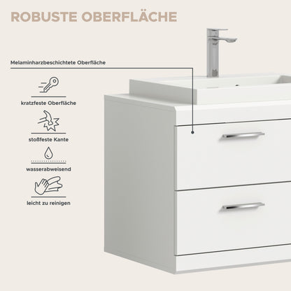 Scout Waschbeckenunterschrank  (B/H/T: 80x65x50 cm) in Weiß hochglanz und Weiß