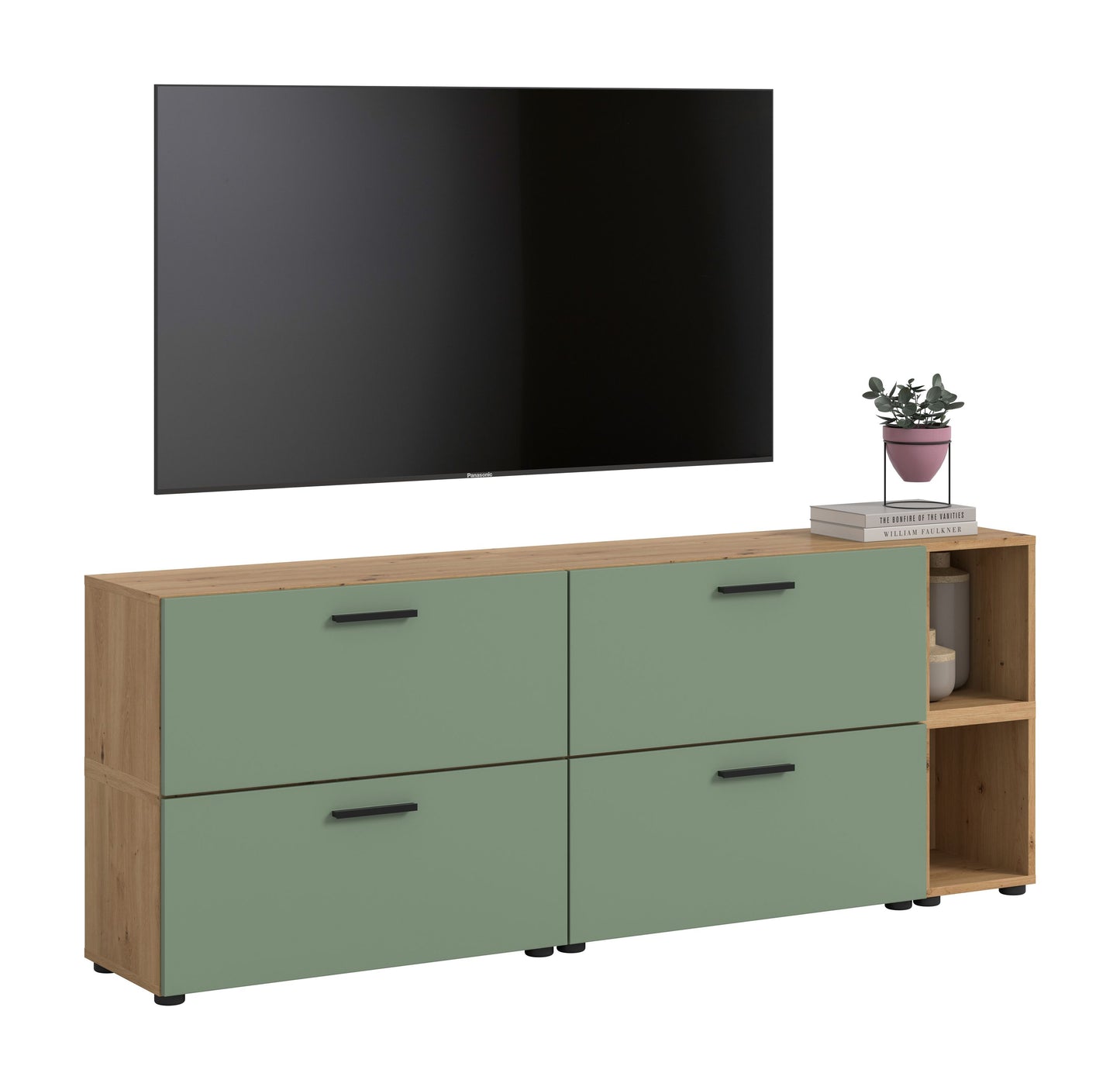 Homes & Jones Wohnwand 2-tlg. TV Möbel Modular Lowboard, Wohnzimmerschrank