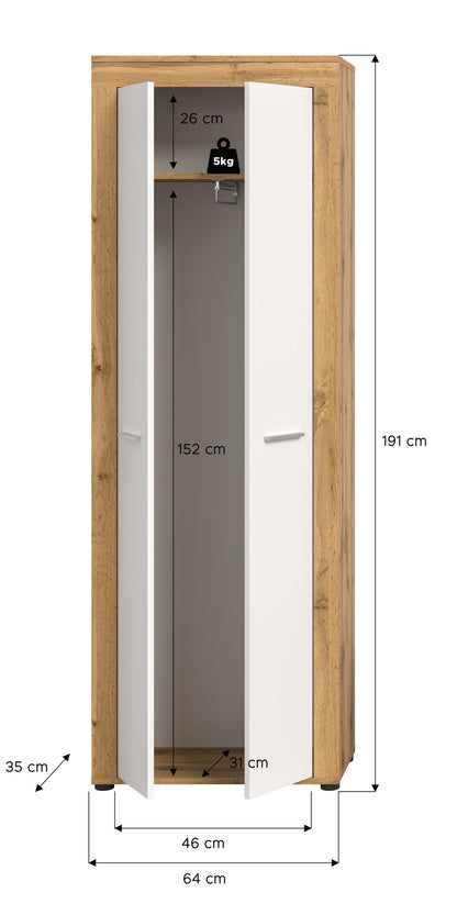 Homes & Jones  Garderobenhochschrank, Flurmöbel-Dielenmöbel-Universalschrank