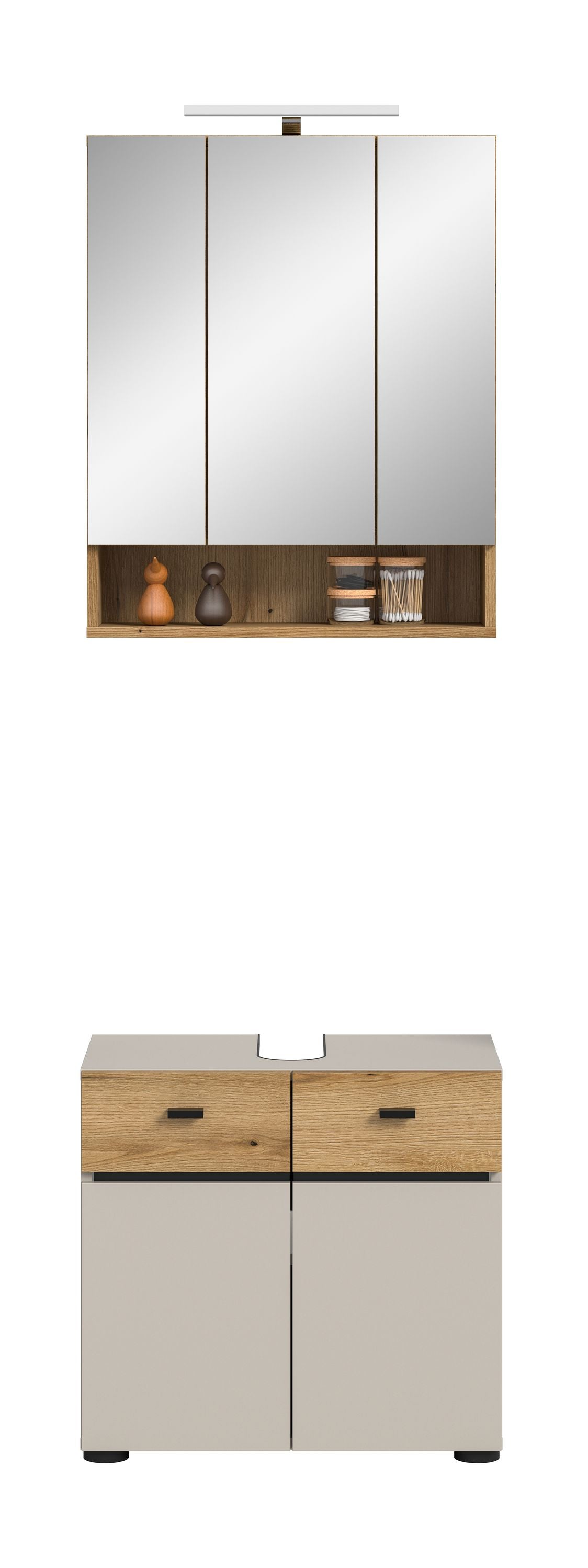 Homes & Jones Badmöbel Set 2-tlg. mit Badspiegelschrank inkl. Beleuchtung