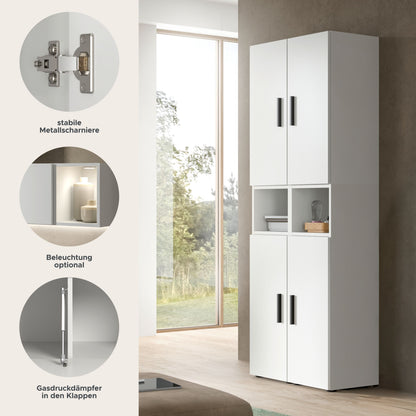 Wall Unit THE ONE (W/H/D: approx. 65/178/34 cm) in Artisan Oak finish/Smoke Green