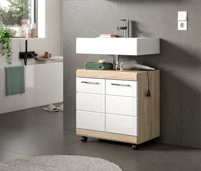 Homes & Jones Waschbeckenunterschrank auf Rollen, Schrank easy to handle