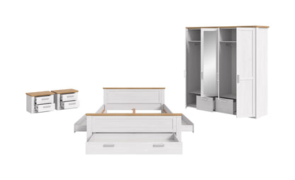 Bed system with wardrobe VERONA (W/H/D: approx. 0/0/0 cm) in Sibiu Larch replica/Sibiu Larch replica