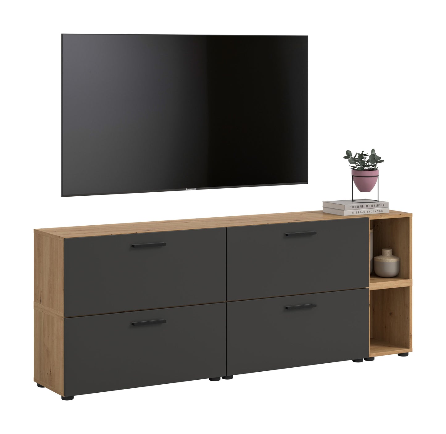 Homes & Jones Wohnwand 2-tlg. TV Möbel Modular Lowboard, Wohnzimmerschrank