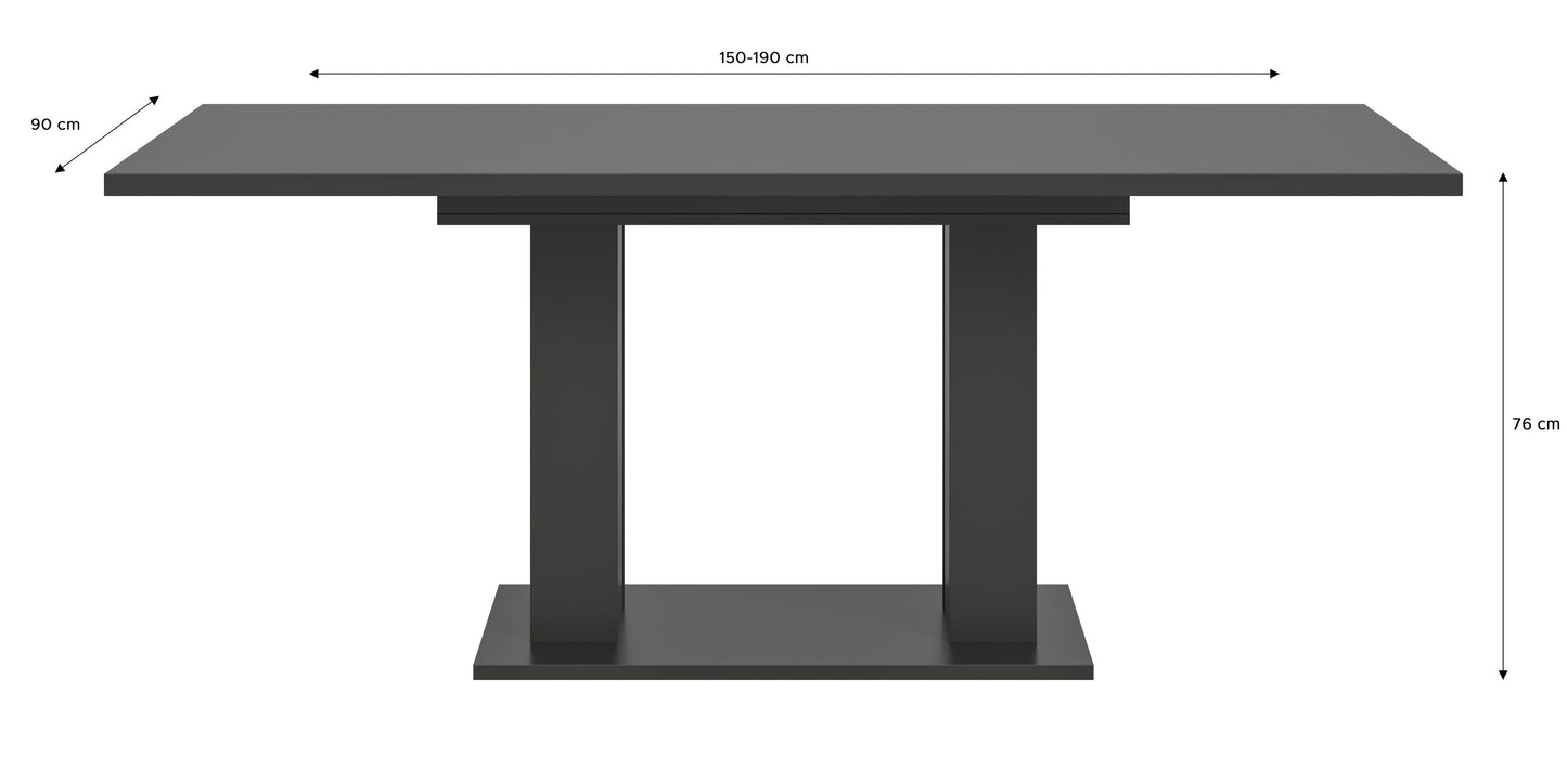 Table de salle à manger MOTION (L/H/P : env. 150/76/90 cm) en blanc/cachemire
