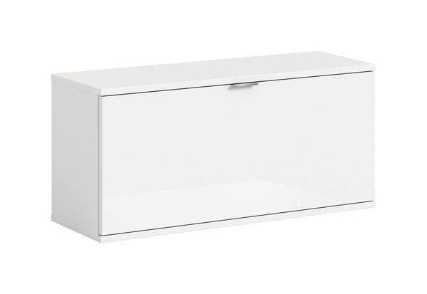 Banc/Commode PROJET X (L/H/P : env. 92/42/32 cm) en blanc/blanc brillant