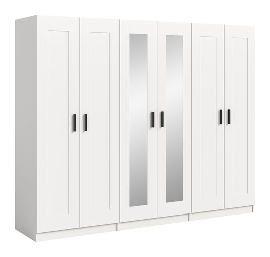 Combinaison d'armoires VISBY (L/H/P : env. 240/194/56 cm) en blanc/blanc