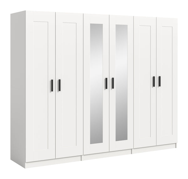 Combinaison d'armoires VISBY (L/H/P : env. 240/194/56 cm) en blanc/blanc