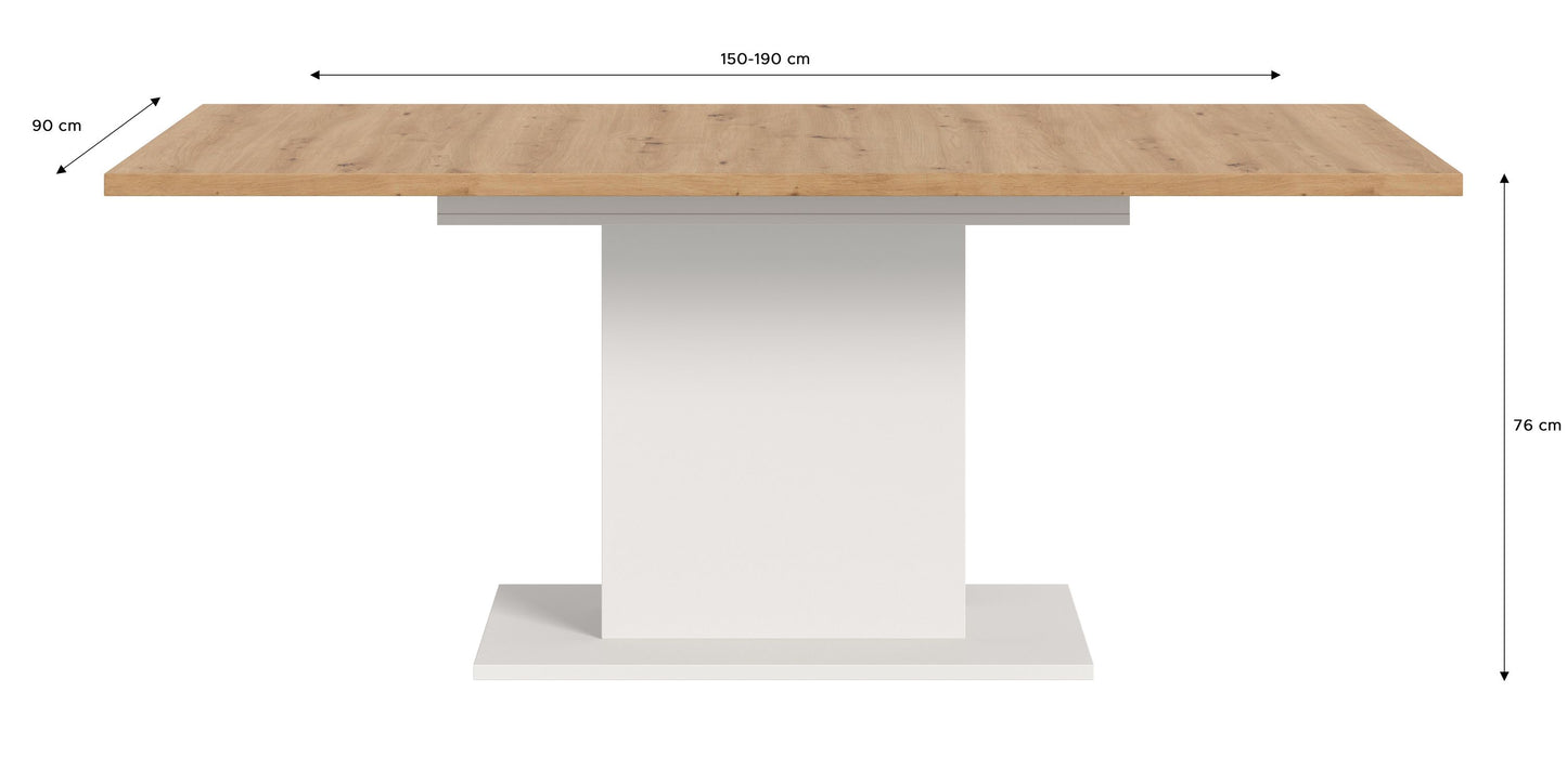 Homes & Jones Esstisch 150x76x90 cm, Esszimmertisch-Tisch mit Säulen Gestell
