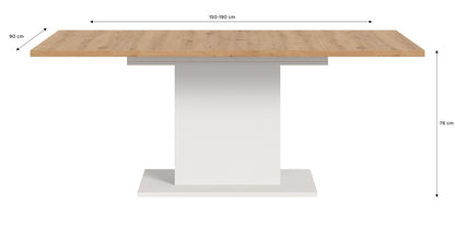 Homes & Jones Esstisch 150x76x90 cm, Esszimmertisch-Tisch mit Säulen Gestell