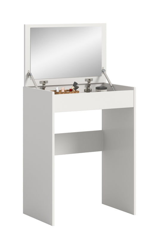 Coiffeuse MAKE UP (L/H/P : env. 62/84/40 cm) en blanc/blanc