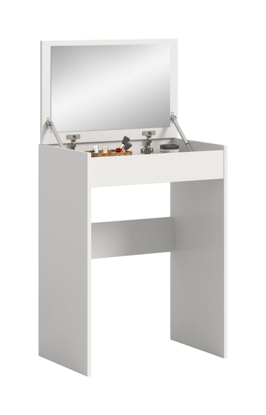Coiffeuse MAKE UP (L/H/P : env. 62/84/40 cm) en blanc/blanc