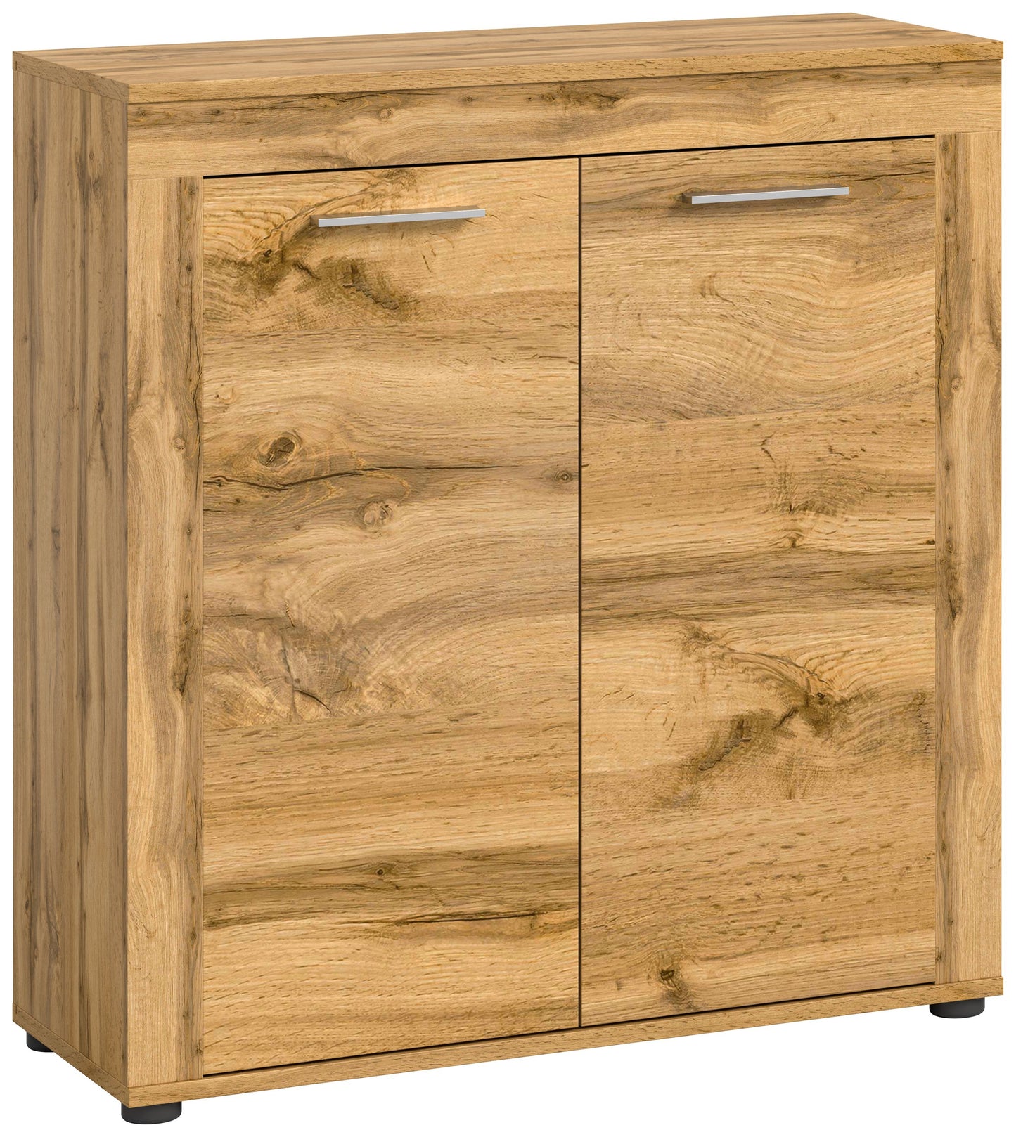 Highboard JAM (L/H/P : env. 80/88/35 cm) en imitation chêne Wotan/gris