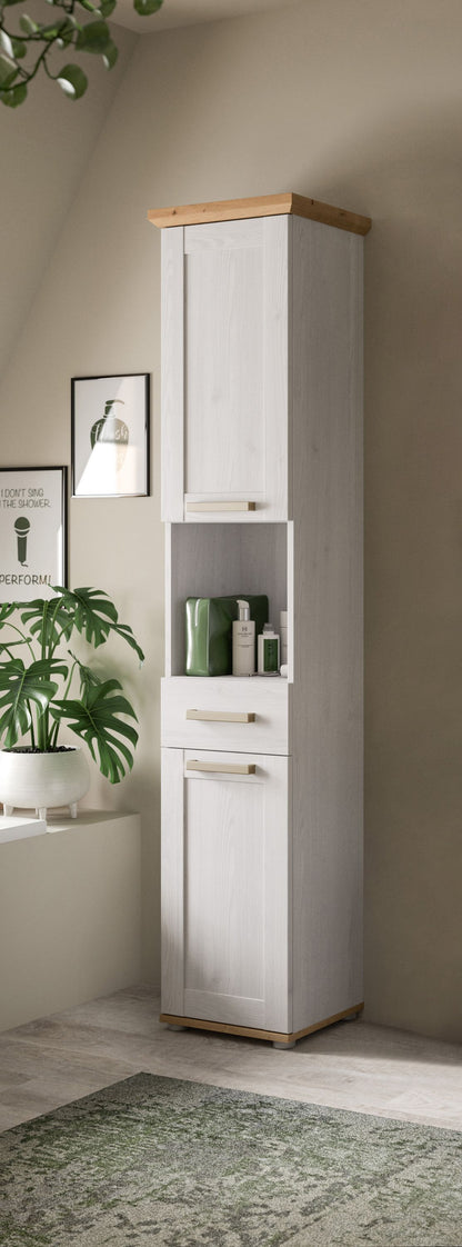 Tall cabinet VERONA (W/H/D: approx. 39/187/34 cm) in Sibiu Larch reproduction/Sibiu Larch reproduction