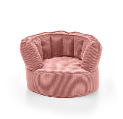 Pouf Snuggle Kids – Fauteuil confortable en velours côtelé avec dossier
