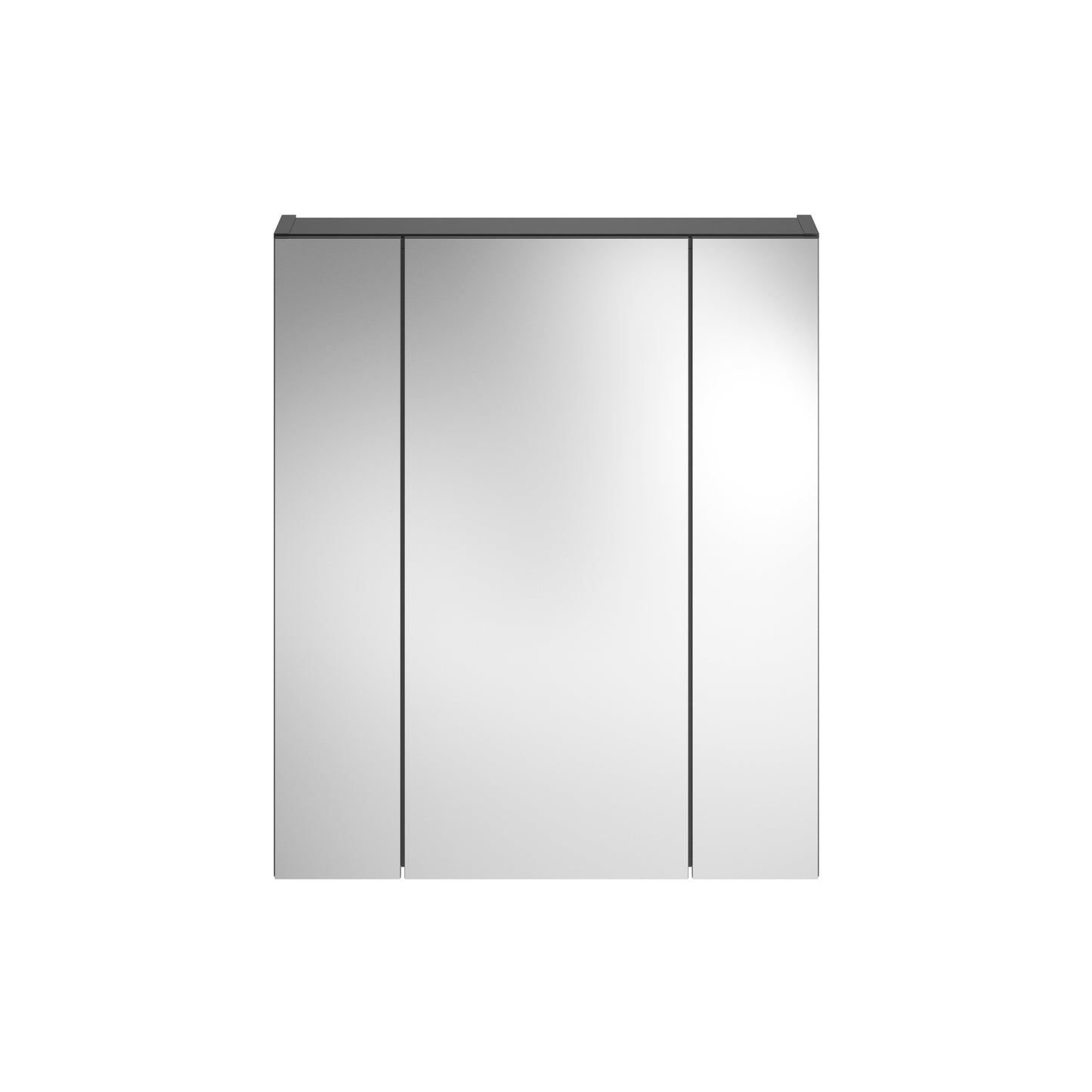 Armoire de toilette avec éclairage LINUS (L/H/P : env. 60/71/19 cm) en noir/verre miroir