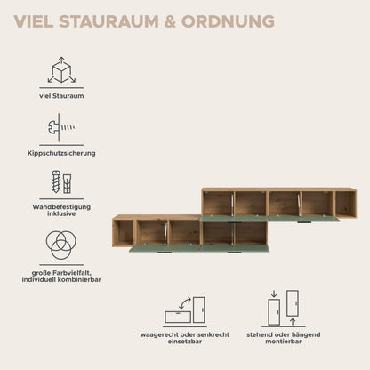 Homes & Jones Wohnwand 2-tlg. TV Möbel Modular Lowboard, Wohnzimmerschrank
