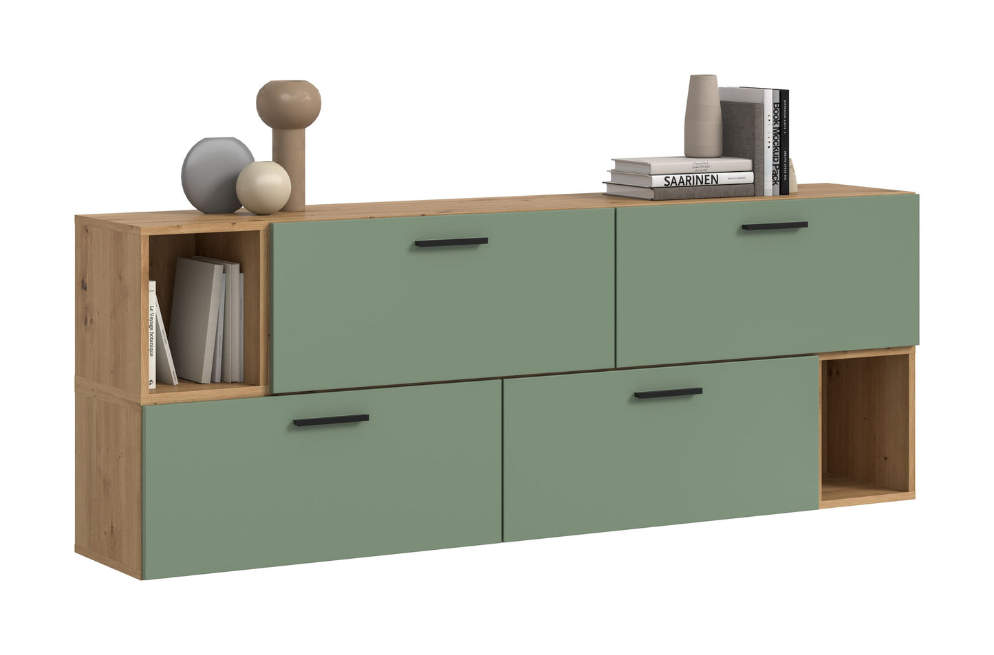 Homes & Jones Wohnwand 2-tlg. TV Möbel Modular Lowboard, Wohnzimmerschrank