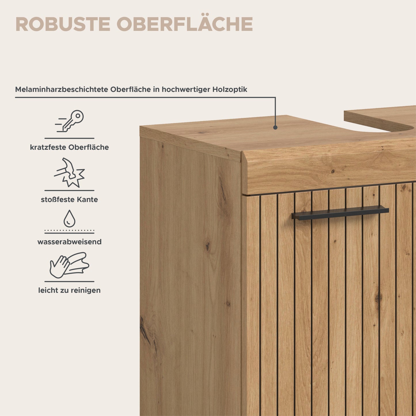 Homes & Jones Waschbeckenunterschrank auf Rollen, Schrank easy to handle