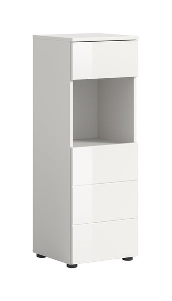 Standschrank VIRA (B/H/T: ca. 38/106/34 cm) in weiß/weiß hochglanz