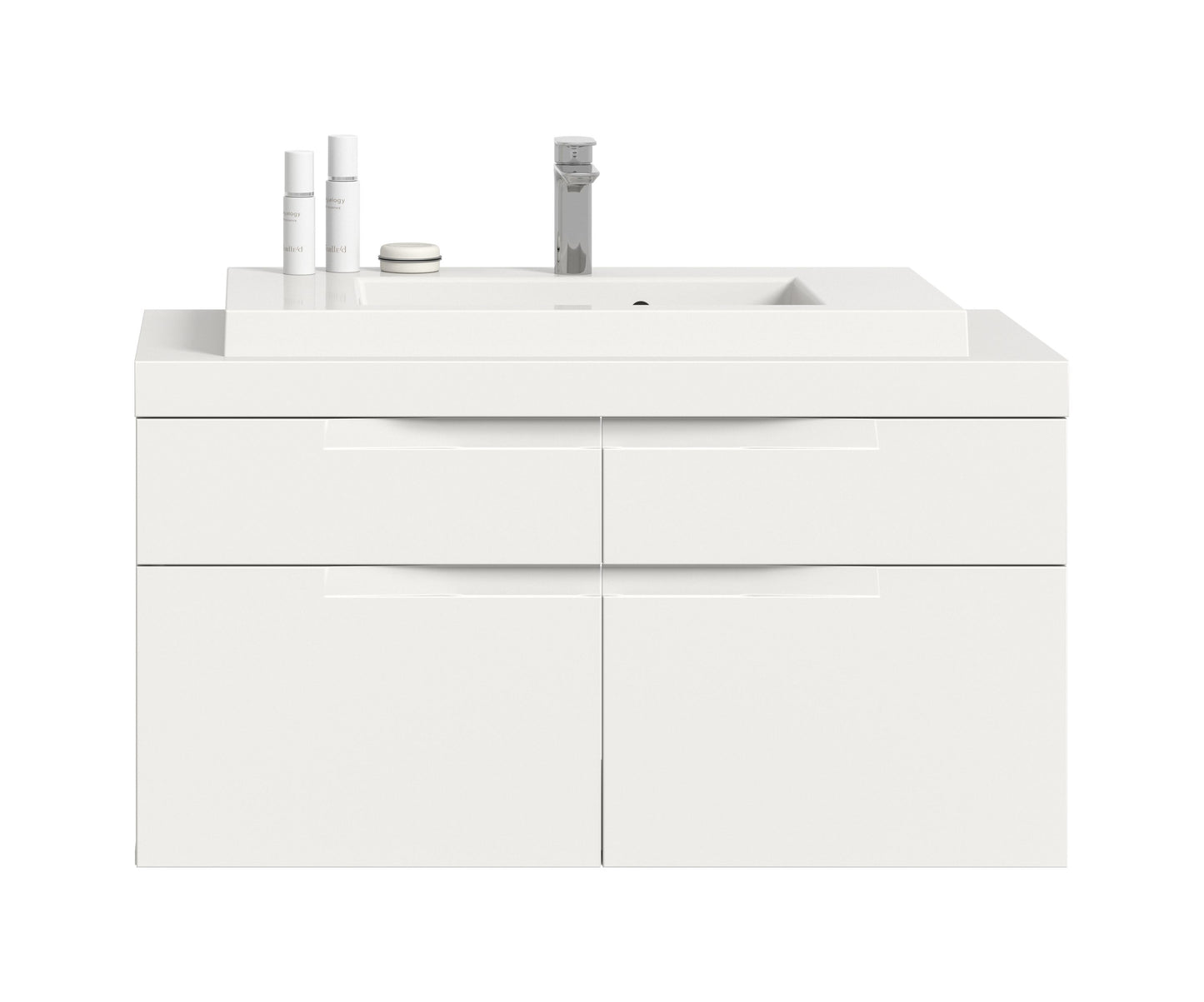 Viana Waschtisch inkl. Waschbecken (B/H/T: 100x59x50 cm) in Weiß matt und Weiß