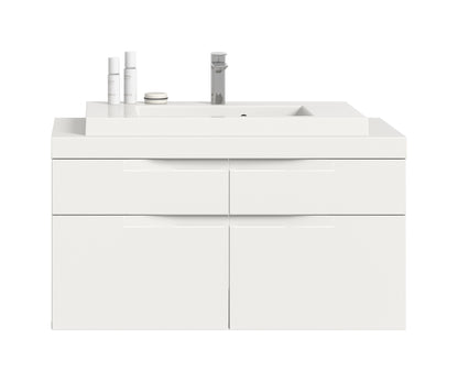 Viana Waschtisch inkl. Waschbecken (B/H/T: 100x59x50 cm) in Weiß matt und Weiß