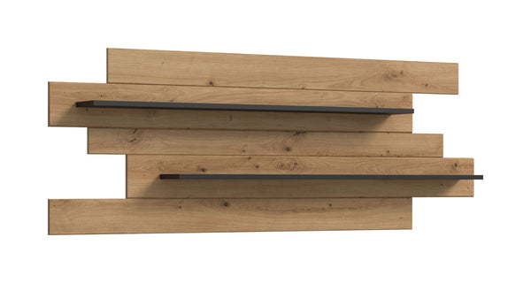 Étagère murale CANU (L/H/P : env. 184/67/19 cm) en gris basalte/imitation chêne Artisan