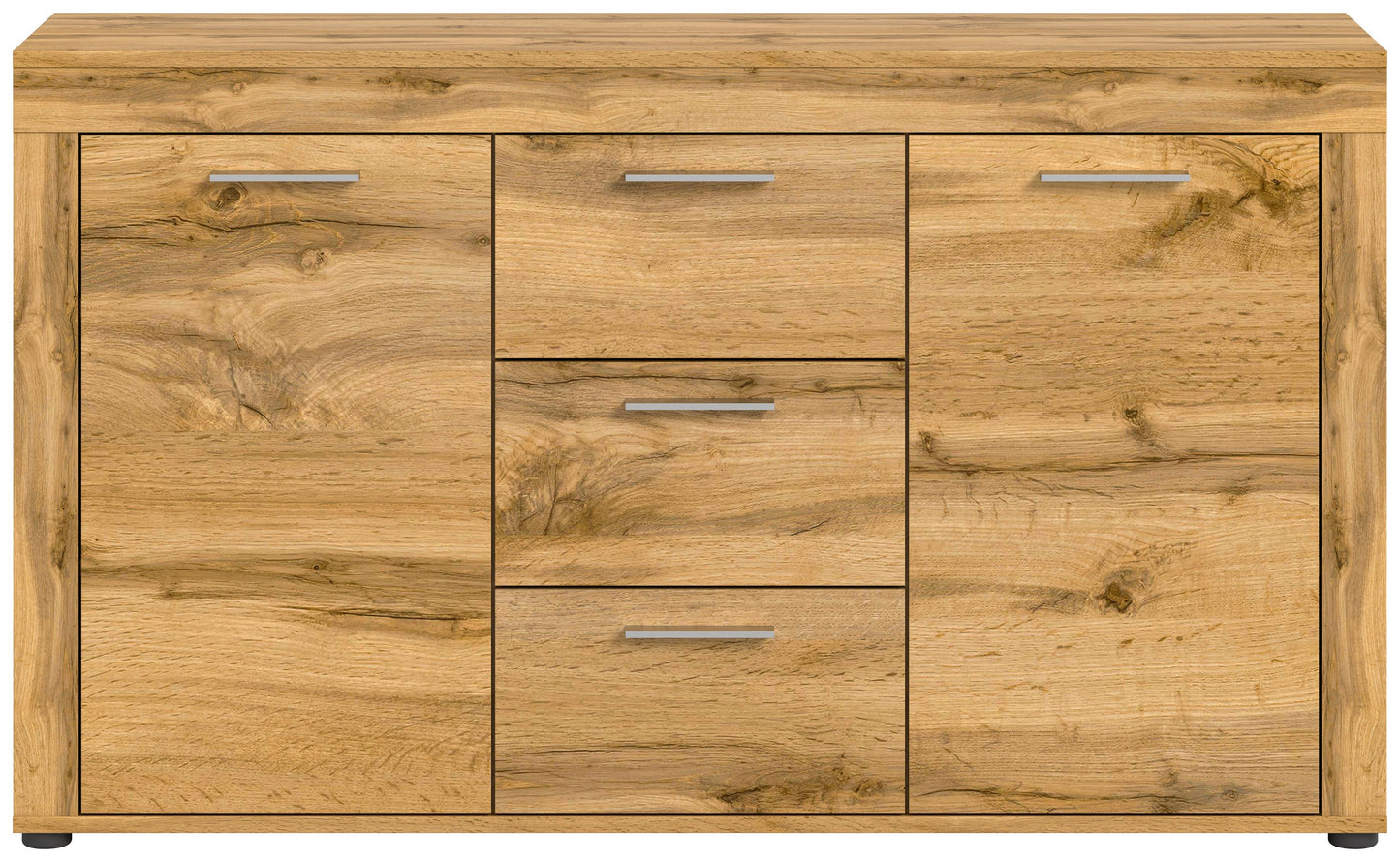 Homes & Jones Sideboard 125 cm breit mit 3 Schubladen, Mehrzweckschrank