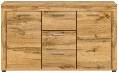 Homes & Jones Sideboard 125 cm breit mit 3 Schubladen, Mehrzweckschrank