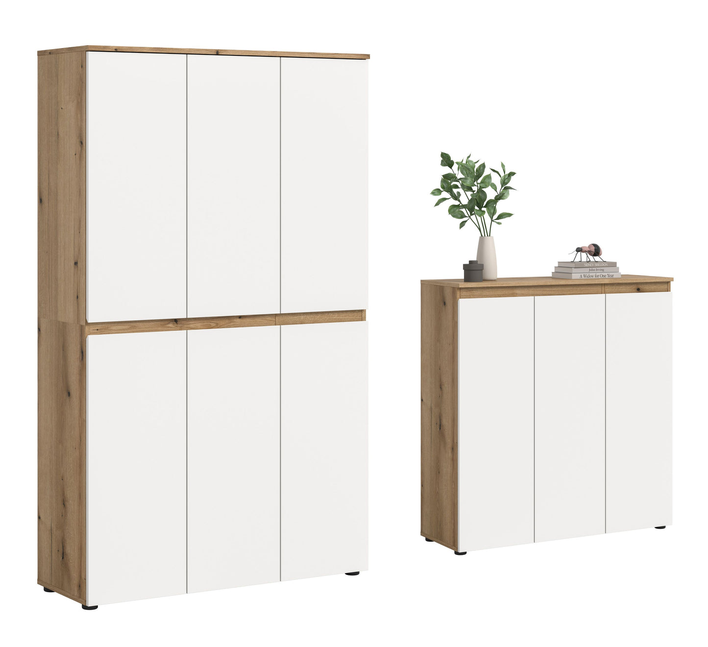 Armoire universelle SCARPA (L/H/P : env. 235/175/37 cm) en vert fumée/vert fumée